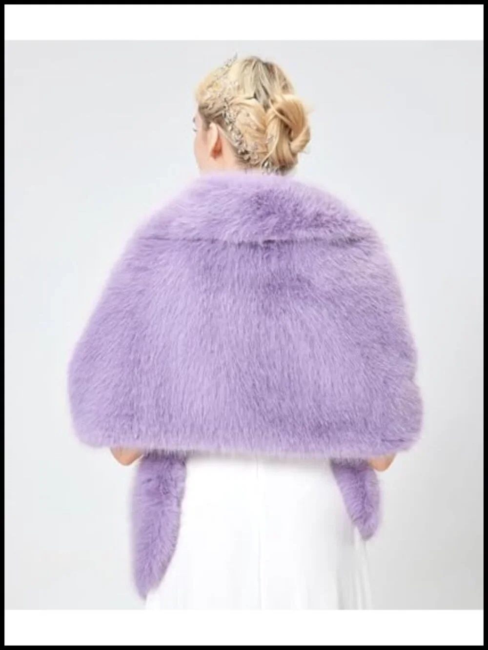 Women's Faux Fur Wrap Shawl Shrug Scarf Cape Stole Warm Winter Bridal